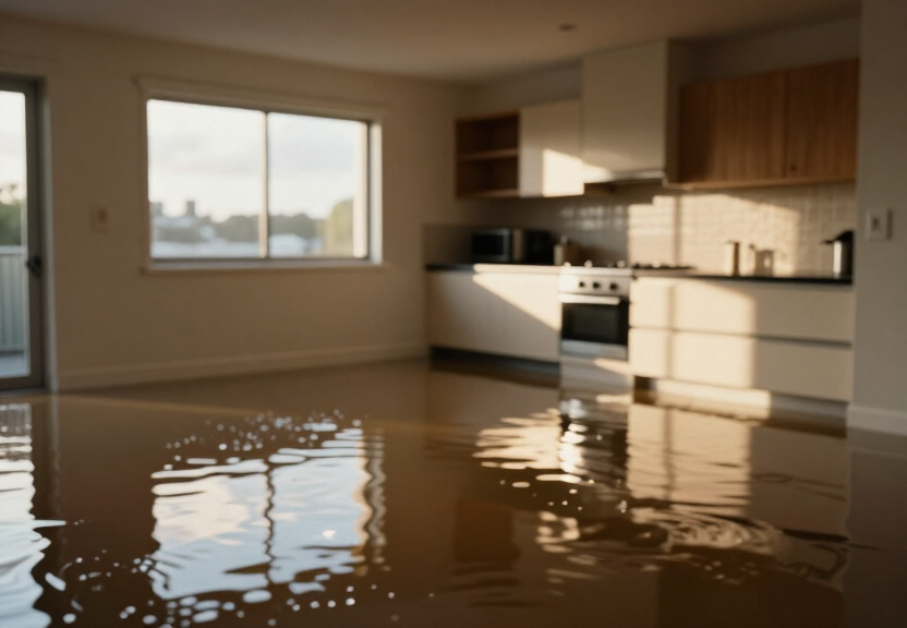 Flooded retail store in Botany before restoration